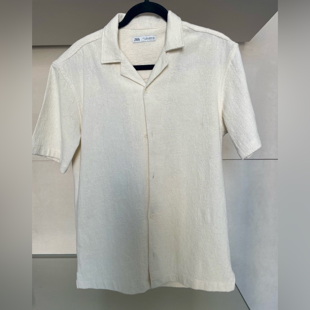 Zara Cuban Collar Short Sleeve Shirt